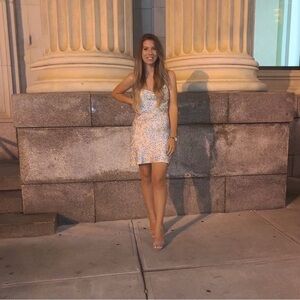 Zara Blue and Green Floral Dress